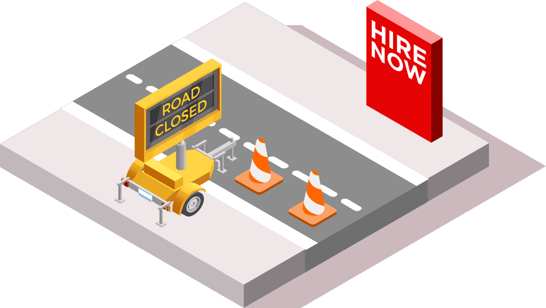 graphic icon showing a trailer unit for hire