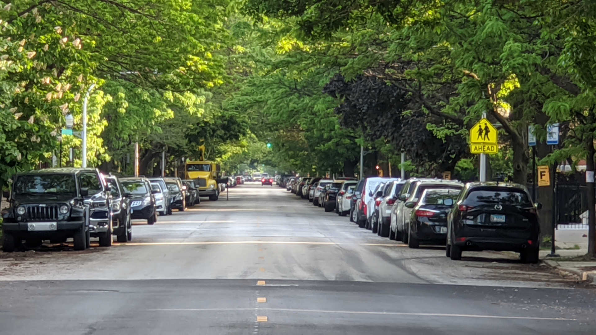 Parking issues – Line of cars parked on the street
