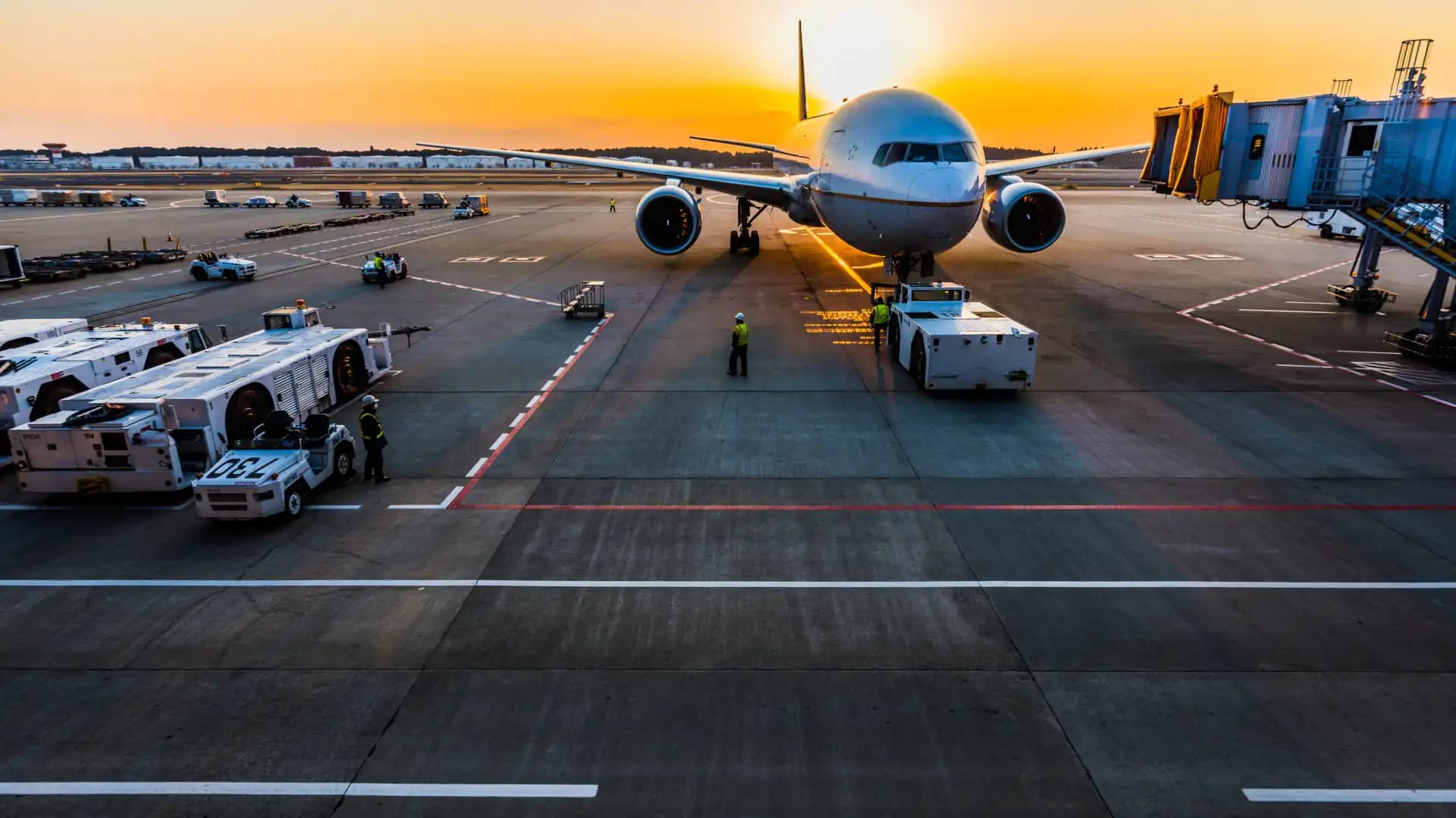Airport runway material – Plane on an airport runway