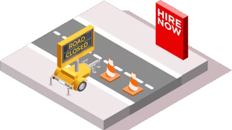 graphic icon showing a trailer unit for hire